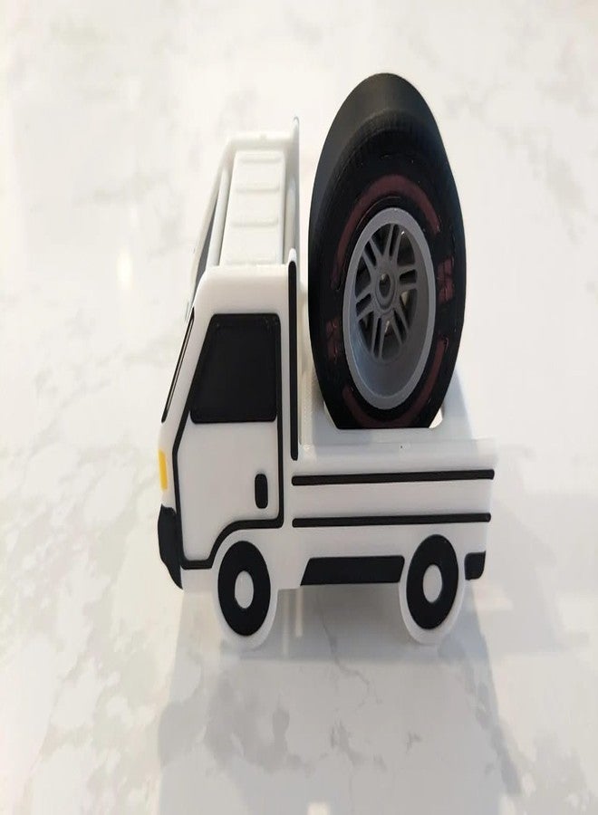 Beoals Toy Truck with Spare Tyre, White Pickup Model, Miniature Vehicle,Figure Toy - Image 1